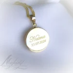 Zoe in gold back engraving